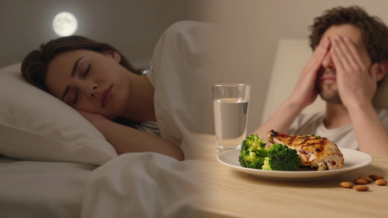 Balanced scene of sleep, healthy food, and calm breathing for fat loss