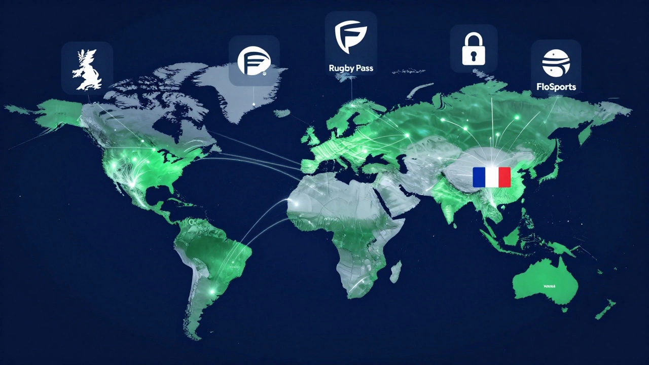 Conceptual map showing global rugby streaming rights and barriers