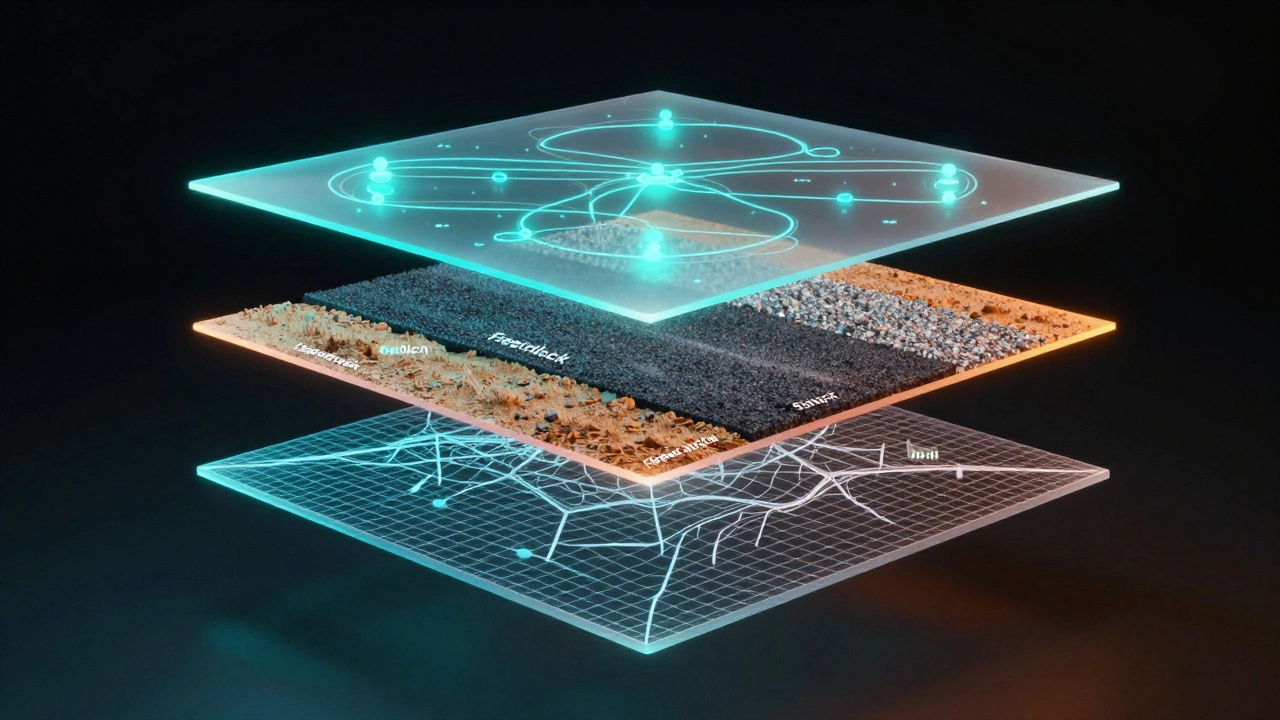 Abstract layers of map data, surfaces, and user feedback