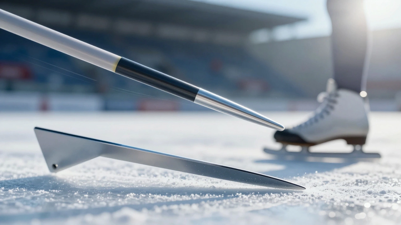Javelin tip and ice skate blade demonstrating wedge shapes