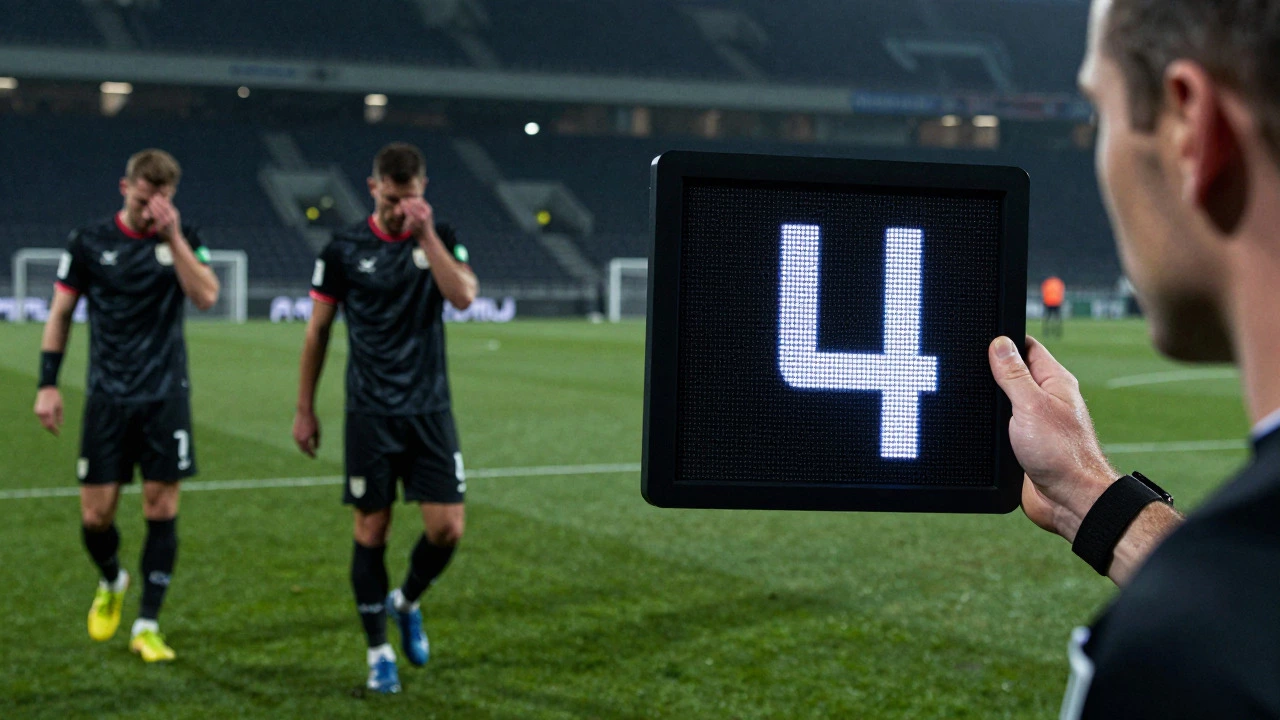 Fourth official showing four minutes of added time on board during match