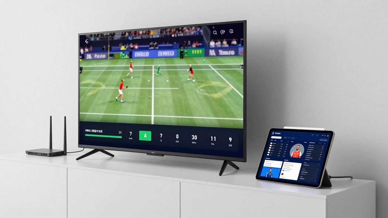 Multi-screen setup for optimized tennis streaming experience